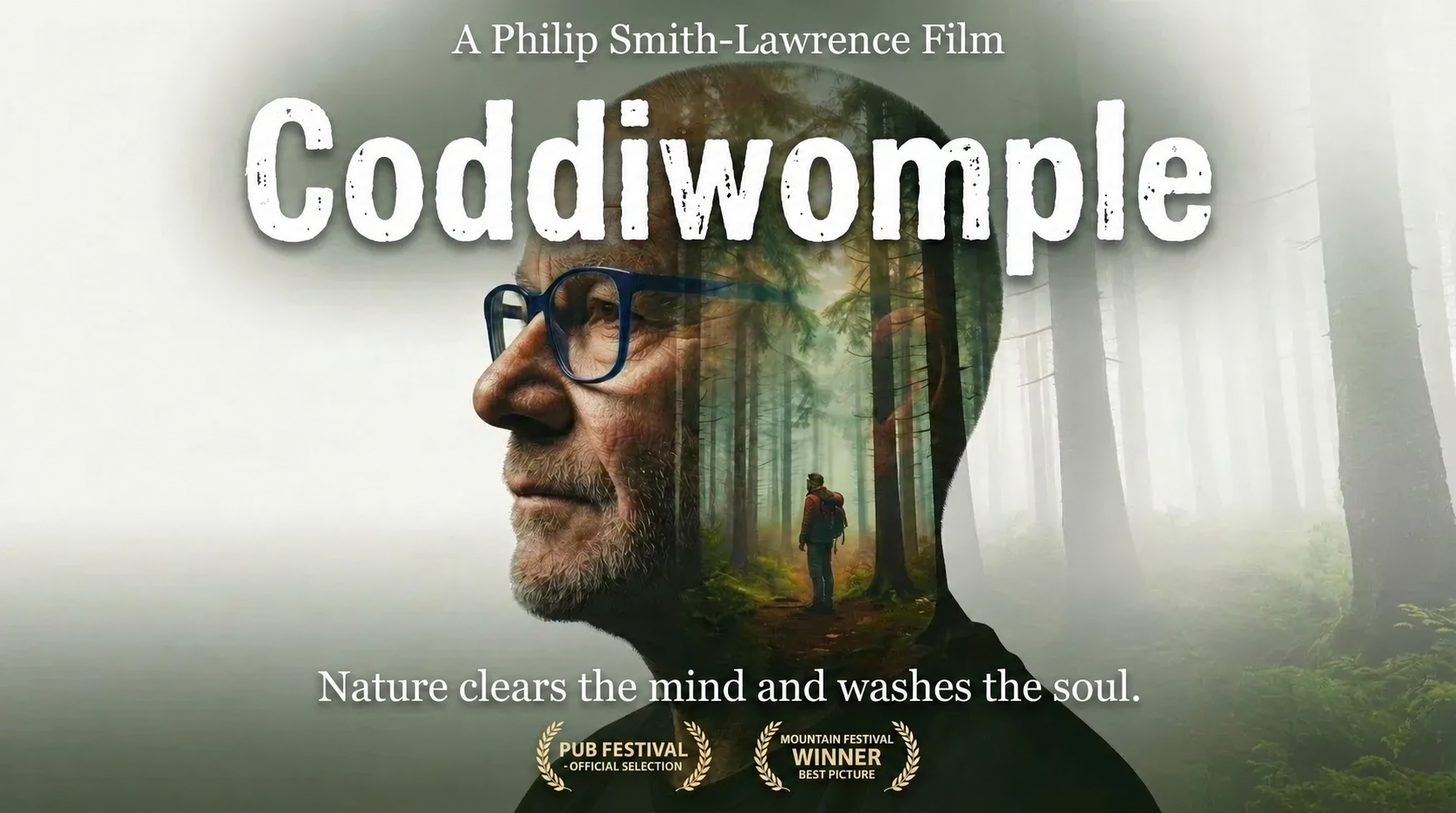 Coddiwomple film artwork featuring Philip Smith-Lawrence and a forest